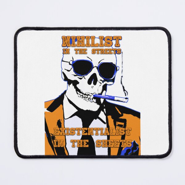 Artikelvorschau, Nihilist In The Streets, Existentialist In The Sheets Pop Art Skull entworfen und verkauft von PVSKI.