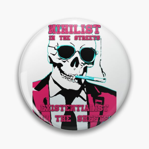 Aperçu de l'œuvre Nihilist In The Streets, Existentialist In The Sheets Pop Art Skull créée et vendue par PVSKI.