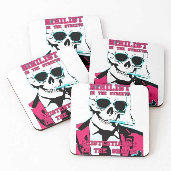Artikelvorschau, Nihilist In The Streets, Existentialist In The Sheets Pop Art Skull entworfen und verkauft von PVSKI.