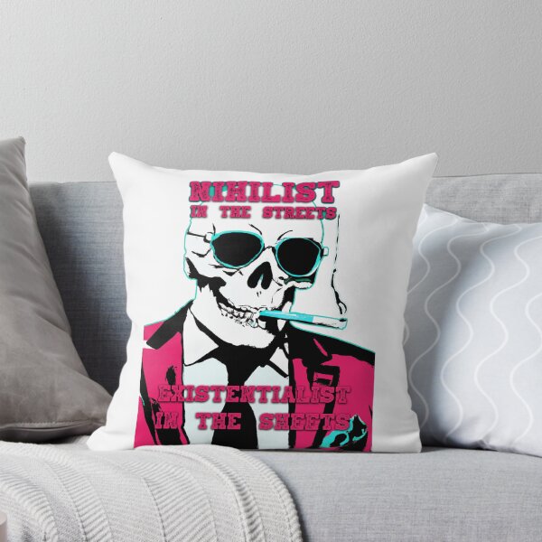 Artikelvorschau, Nihilist In The Streets, Existentialist In The Sheets Pop Art Skull entworfen und verkauft von PVSKI.