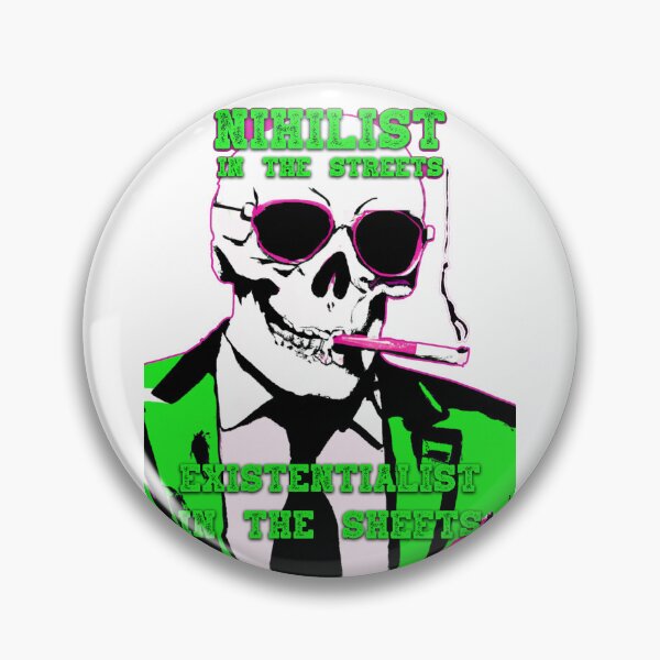 Aperçu de l'œuvre Nihilist In The Streets, Existentialist In The Sheets Pop Art Skull créée et vendue par PVSKI.