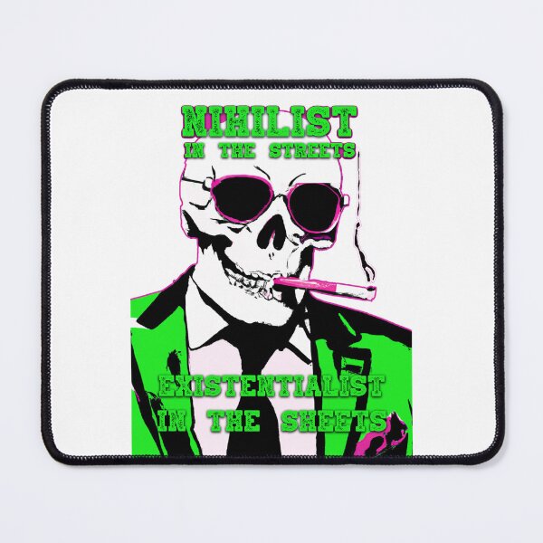 Artikelvorschau, Nihilist In The Streets, Existentialist In The Sheets Pop Art Skull entworfen und verkauft von PVSKI.