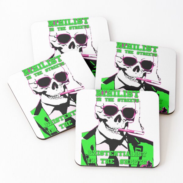 Artikelvorschau, Nihilist In The Streets, Existentialist In The Sheets Pop Art Skull entworfen und verkauft von PVSKI.