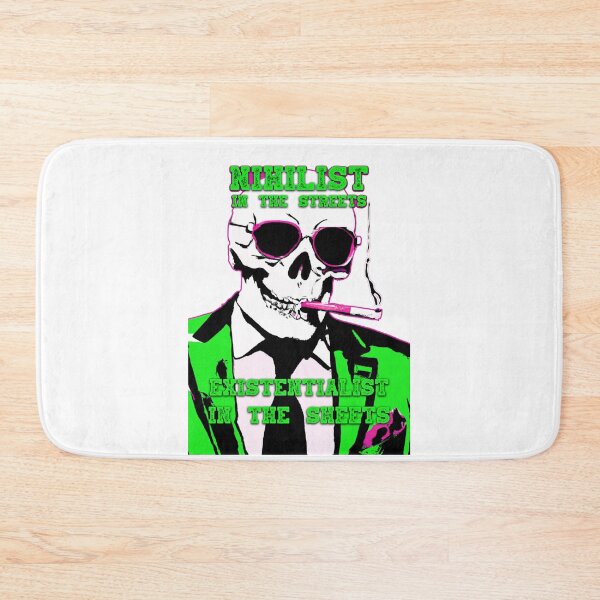 Artikelvorschau, Nihilist In The Streets, Existentialist In The Sheets Pop Art Skull entworfen und verkauft von PVSKI.