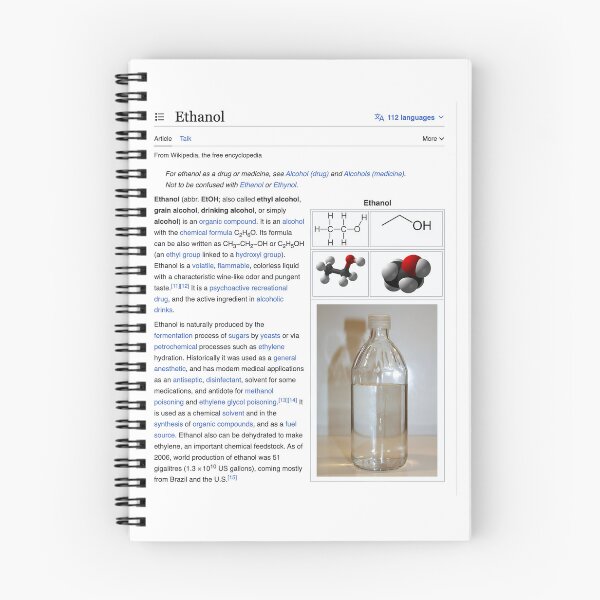 Item preview, Ethanol Wikipedia designed and sold by RoboRaphael.