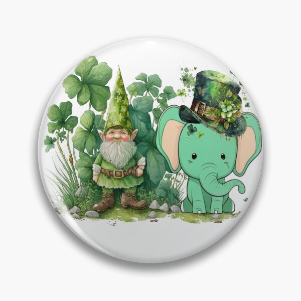 Artikelvorschau, St. Patrick's Day Irischer lustiger Elefant Gnome Shamrock Clover entworfen und verkauft von ZANNIX.