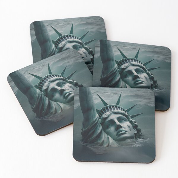 Item preview, Lady Liberty Drowning designed and sold by AgitProPrints.