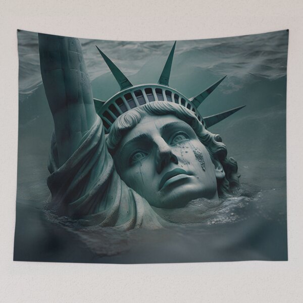 Item preview, Lady Liberty Drowning designed and sold by AgitProPrints.