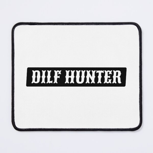 Item preview, DILF HUNTER in vintage retro motorcycle letters designed and sold by ItsMemeMachine.