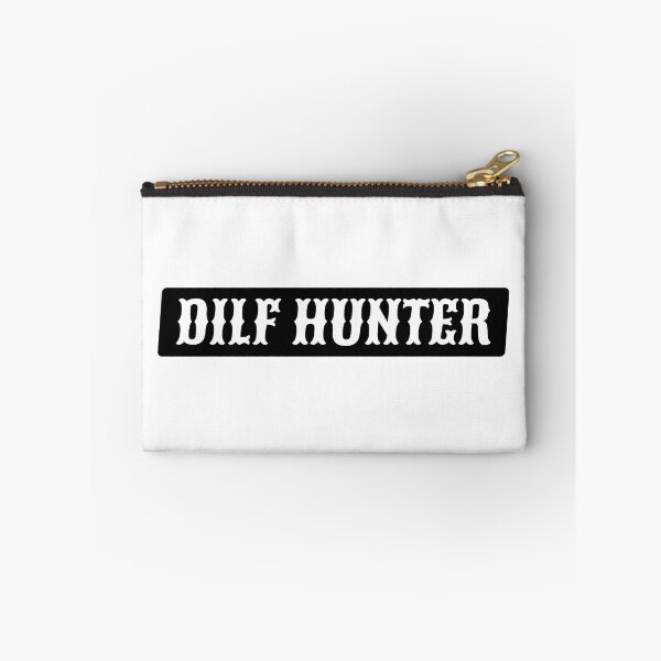 Item preview, DILF HUNTER in vintage retro motorcycle letters designed and sold by ItsMemeMachine.