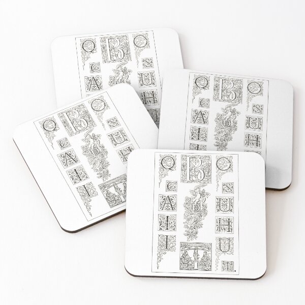 Item preview, roman initials with phytoiconographycal plant motives  designed and sold by everydaybotany.