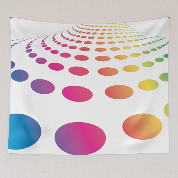 Item preview, Rainbow Dots on a White Background Abstract Art designed and sold by Bruce ALMIGHTY Baker.