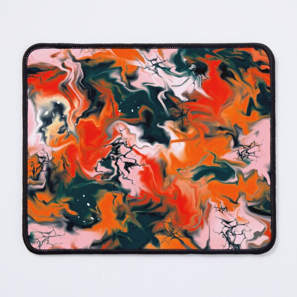 Item preview, Abstract Art - Floating fluid Art - Pouring in red, orange, pink and black designed and sold by Connys Colorful World.