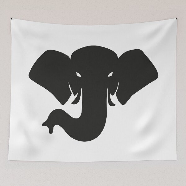 Item preview, Black elephant head designed and sold by andrew JOHNSEN.