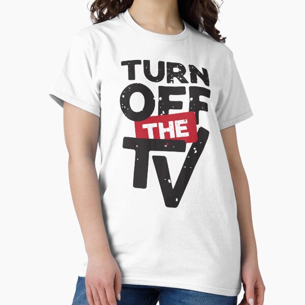 Vista previa del artículo con la obra «Apaga el televisor | Noticias falsas | Engaño | Propaganda», diseñado y vendido por CatsCrew.
