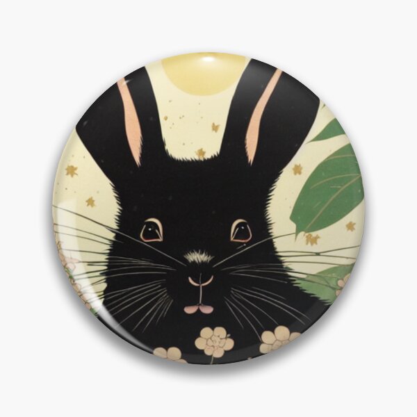 Item preview, Black Netherland Dwarf Rabbit Under The Moon designed and sold by wigobun.