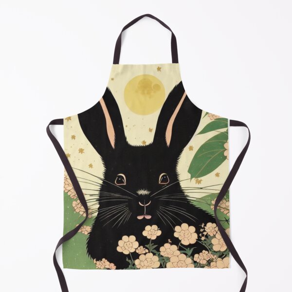 Item preview, Black Netherland Dwarf Rabbit Under The Moon designed and sold by wigobun.