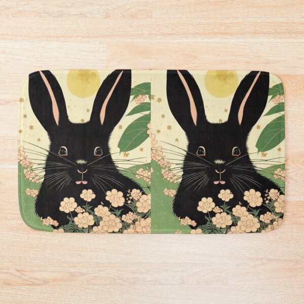 Item preview, Black Netherland Dwarf Rabbit Under The Moon designed and sold by wigobun.