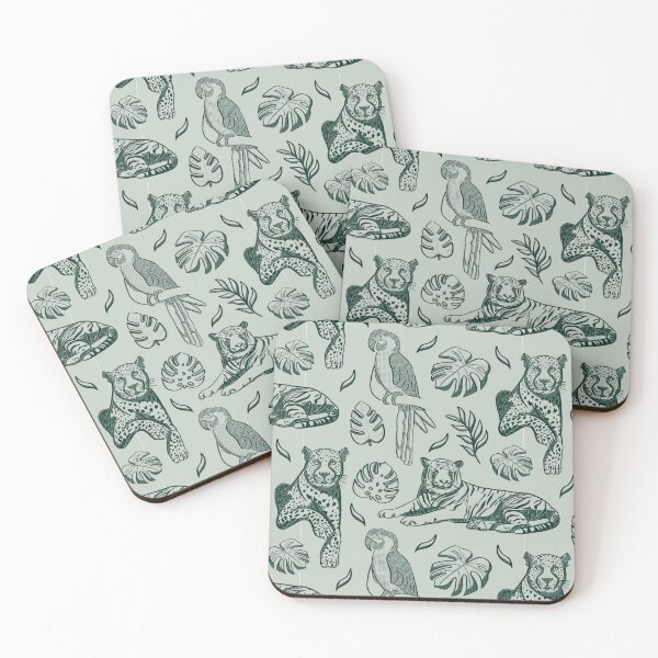 Item preview, Jungle animals - tonal green designed and sold by LucyFaulke.