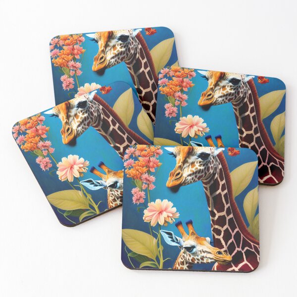 Item preview, Colorful Floral Flower Giraffe Artwork  designed and sold by ShopSunday.
