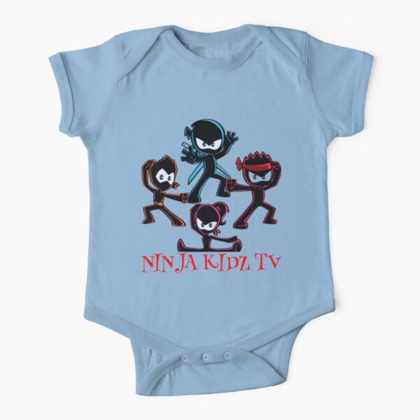 Ninja kidz tv graphic text kids clothes. Short Sleeve Baby One-Piece