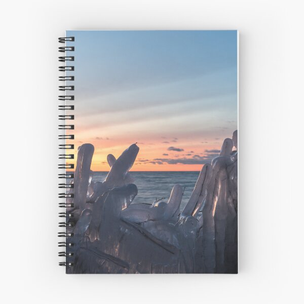 Item preview, Lakeside Daybreak with Ice Sculptures Perfect for Nature Lovers designed and sold by Georgia Mizuleva.