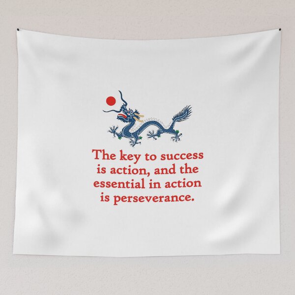 Item preview, The Key To Success Is Action - Perseverance Quote designed and sold by CrankyOldDude.
