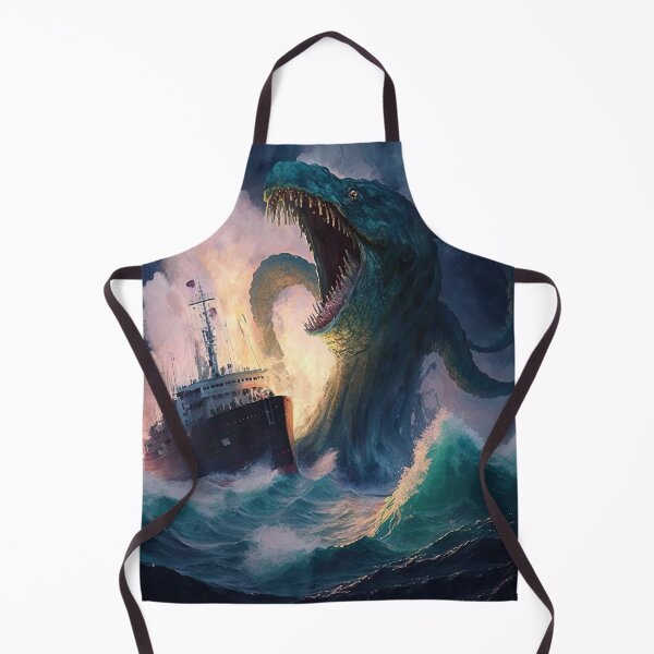 Item preview, Sea Monster Attacking a Ship During a Storm Digital Painting, Terrifying - Original Artwork designed and sold by CloudofKnowing.