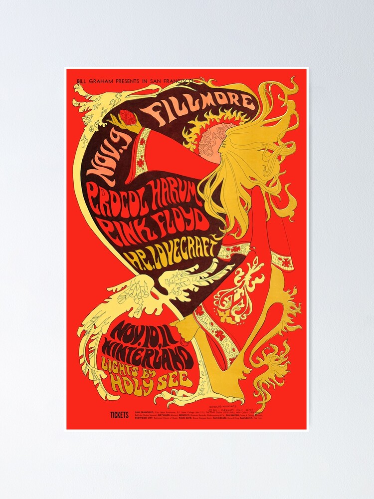 PF 1967 San Francisco concert (HD) Poster for Sale by pink-LAB