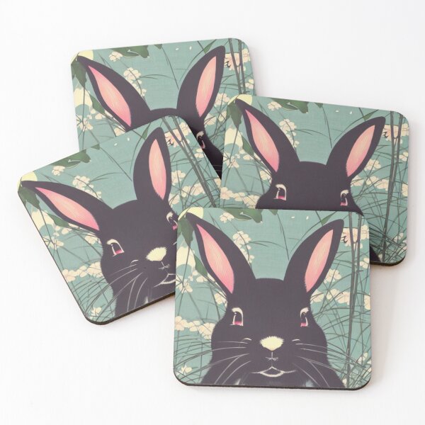Item preview, Cute Furry Friend Black New Zealand Rabbit in the Woods designed and sold by wigobun.