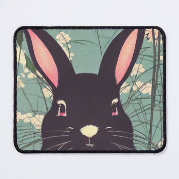 Item preview, Cute Furry Friend Black New Zealand Rabbit in the Woods designed and sold by wigobun.