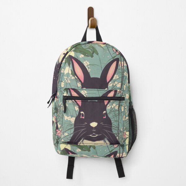 Item preview, Cute Furry Friend Black New Zealand Rabbit in the Woods designed and sold by wigobun.