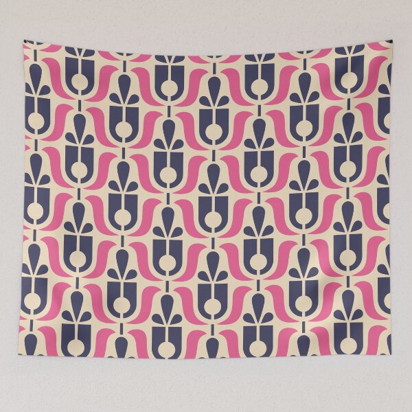 Item preview, 2716 D - midcentury flowers pattern designed and sold by RouCouCou.