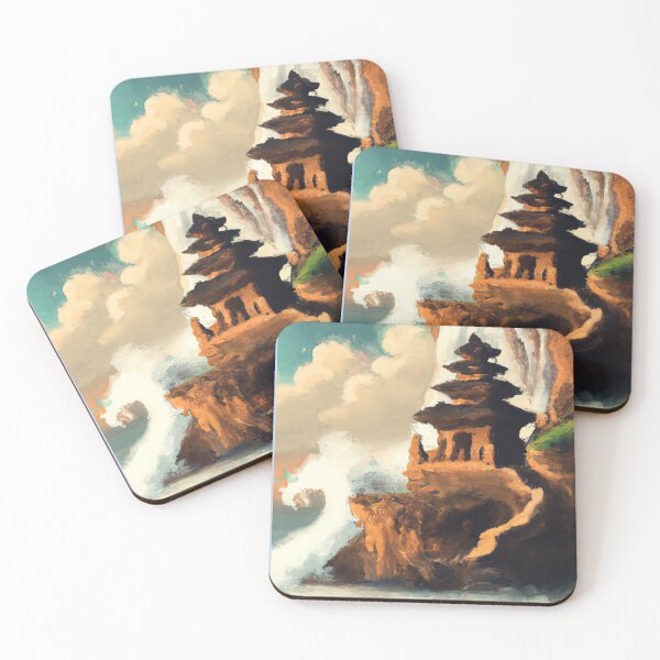 Item preview, 'Hindu Temple on a Cliff' Bali is Love Design - Oil Painting designed and sold by Ridiculam Toga.