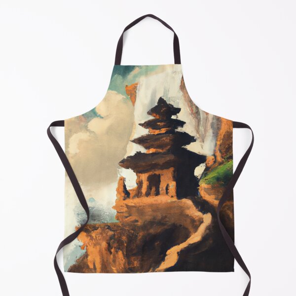 Item preview, 'Hindu Temple on a Cliff' Bali is Love Design - Oil Painting designed and sold by Ridiculam Toga.