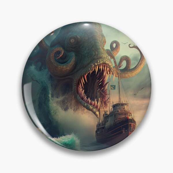 Item preview, Sea Monster About To Swallow a Ship Digital Painting, Scary - Original Artwork designed and sold by CloudofKnowing.