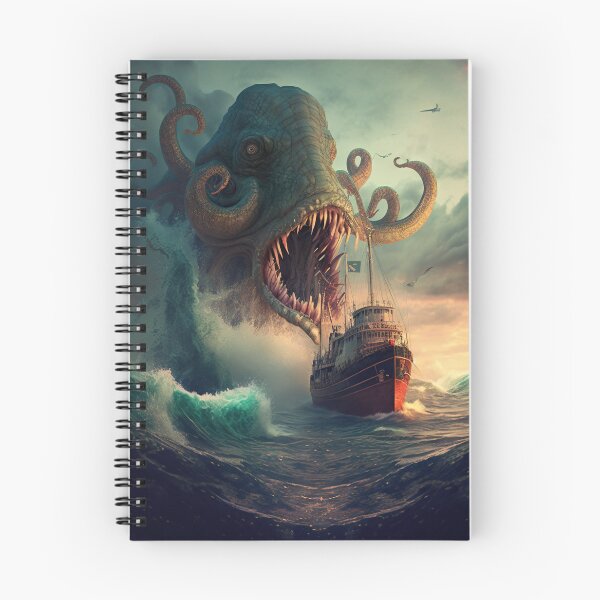 Item preview, Sea Monster About To Swallow a Ship Digital Painting, Scary - Original Artwork designed and sold by CloudofKnowing.