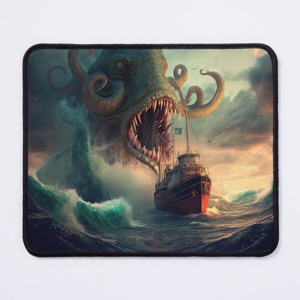 Item preview, Sea Monster About To Swallow a Ship Digital Painting, Scary - Original Artwork designed and sold by CloudofKnowing.
