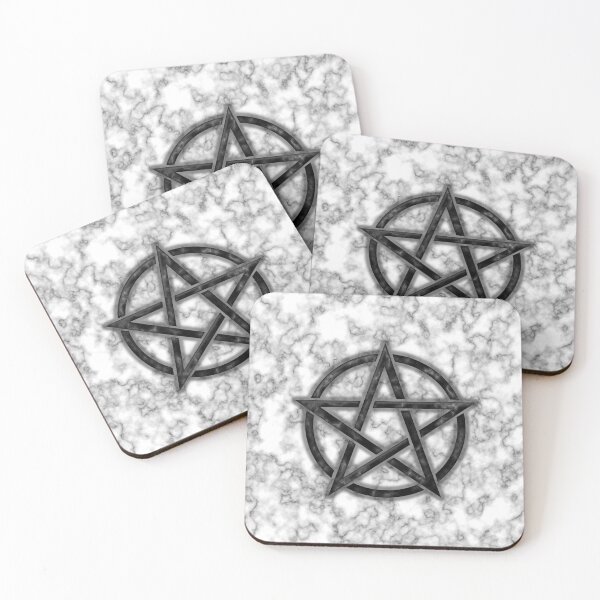 Item preview, Black Pentacle on White Marble designed and sold by SolarCross.