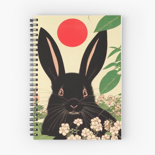 Item preview, Whimsical Bunny of Black Giant Rabbit - Retro Sunset 90s designed and sold by wigobun.