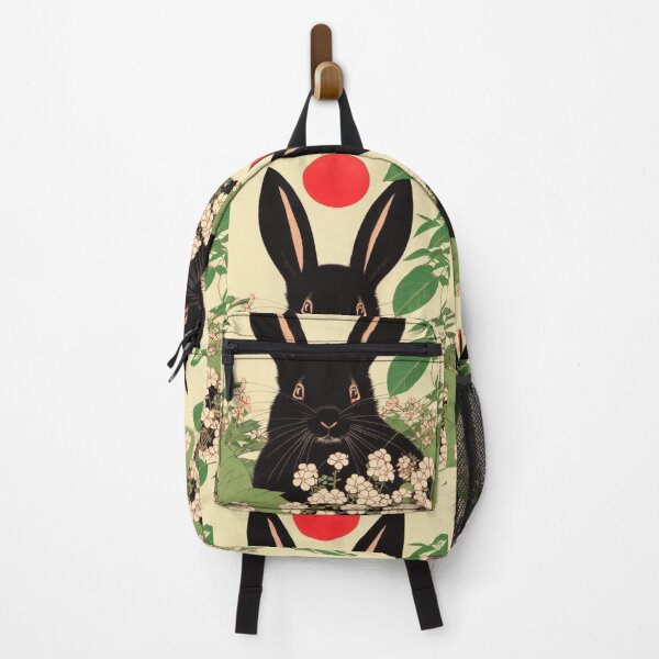Item preview, Whimsical Bunny of Black Giant Rabbit - Retro Sunset 90s designed and sold by wigobun.