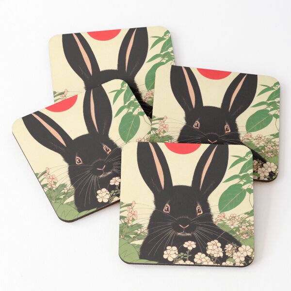 Item preview, Whimsical Bunny of Black Giant Rabbit - Retro Sunset 90s designed and sold by wigobun.