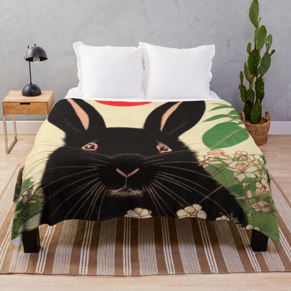 Item preview, Whimsical Bunny of Black Giant Rabbit - Retro Sunset 90s designed and sold by wigobun.