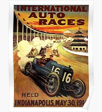 INTERNATIONAL: Vintage 1914 Auto Racing Werbung Print Poster