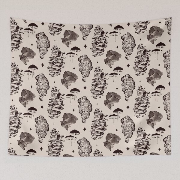 Item preview, Magic mushroom repeat pattern designed and sold by LucyFaulke.