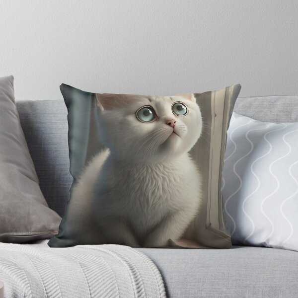 Item preview, cat looking out the window, Illustration of adorable kitten with nice fur and funny face expressions created with Generative AI technology designed and sold by outsiderzone.
