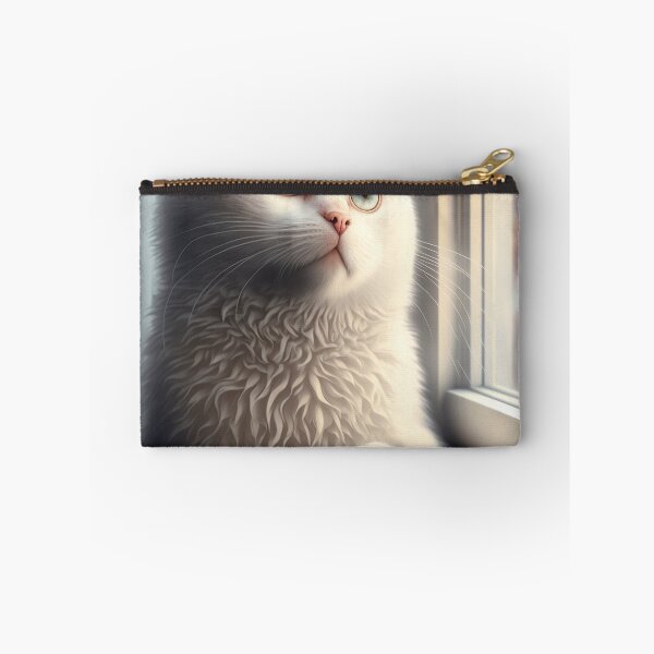 Item preview, cat looking out the window, Illustration of adorable kitten with nice fur and funny face expressions created with Generative AI technology designed and sold by outsiderzone.