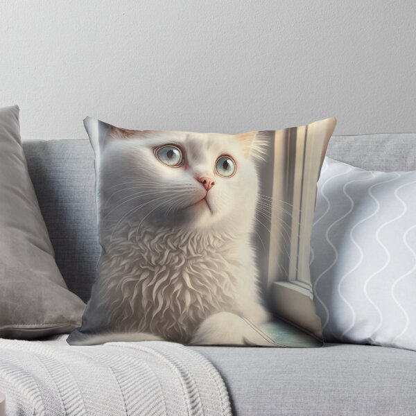 Aperçu de l'œuvre chat regardant par la fenêtre, Illustration d'un adorable chaton avec une belle fourrure et des expressions de visage amusantes créées avec la technologie Generative AI créée et vendue par outsiderzone.