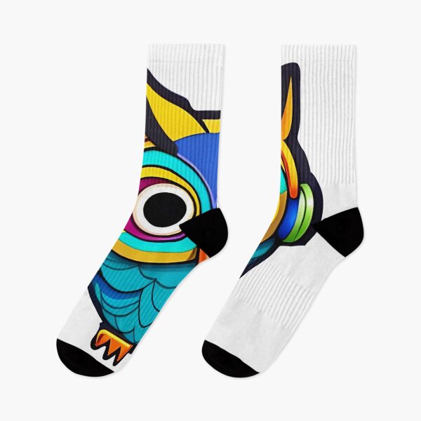 Item preview, Colorful Owl listening Music designed and sold by urbsrepublic.