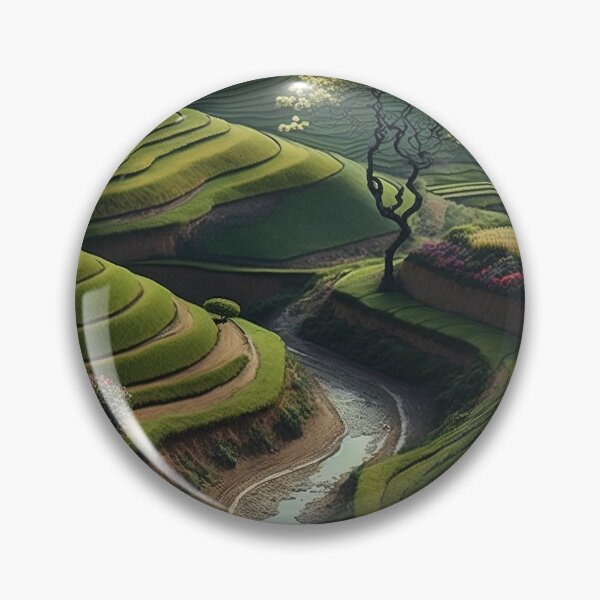 Item preview, Beautiful landscape countryside artwork - Vietnam Terraced fields 03 designed and sold by jetaiart.
